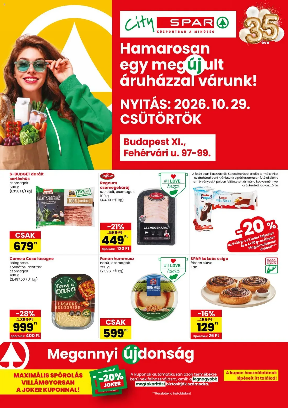 Spar City szórólap Budapest 2026.10.29. — 1. oldal